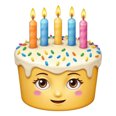 birthday cake with eyes and candles sticker