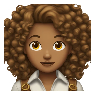cowgirl curly brunette hair sticker