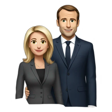 Macron avec sa femme Brigitte sticker