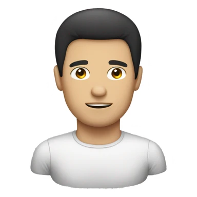 Flat pillow guy single with dark hair  sticker