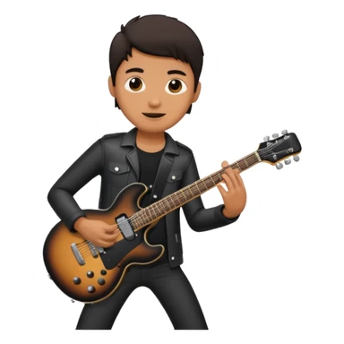 🙂 bu emojinin elinde eloktronik gitar olsun elektronik gitar siyah olsun sticker