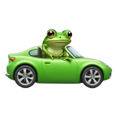 frog with a car sticker
