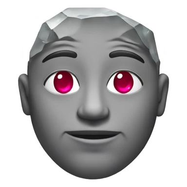 stone face empji with ruby diamond sticker