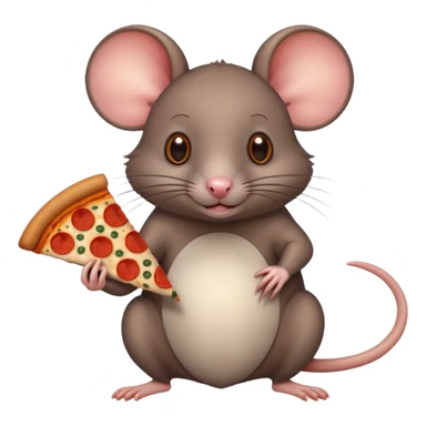 Rat with a pizza sticker