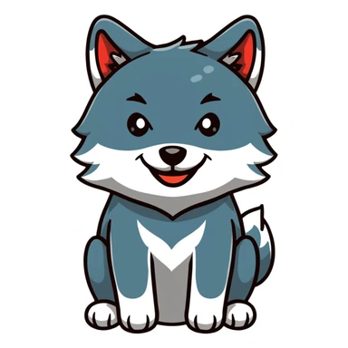 happy wolf sticker
