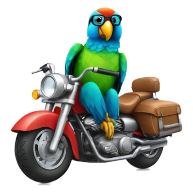 parrot with glasses on motorbike sticker