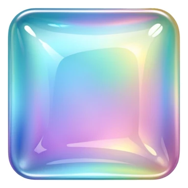 Sparkly glossy Pastel iridescent glass square sticker