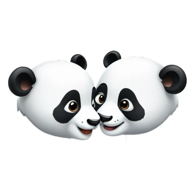 Panda kiss sticker