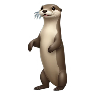 Loutre sur un dauphin sticker