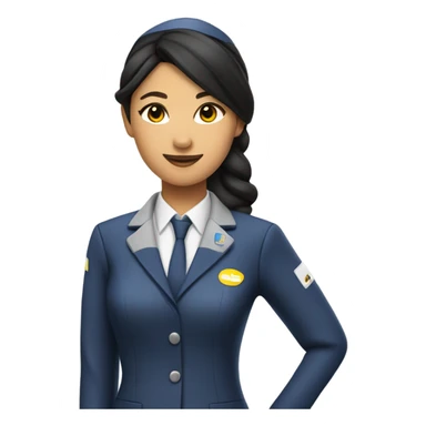 Spirit airlines Asian female flight attendant  sticker