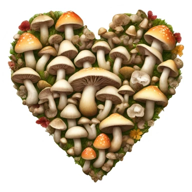 Mushroom heart sticker