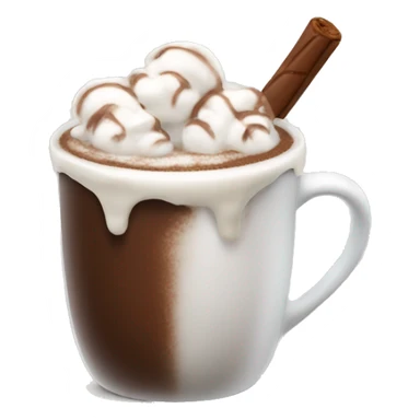 Hot chocolate with cream and marshmallow  sticker