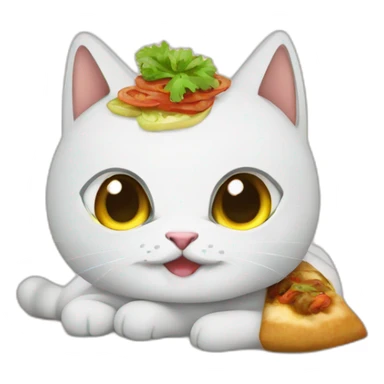 Un chat qui mange un kebbab sticker
