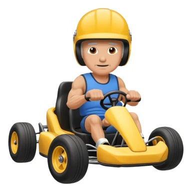 Muscular old guy in gokart sticker