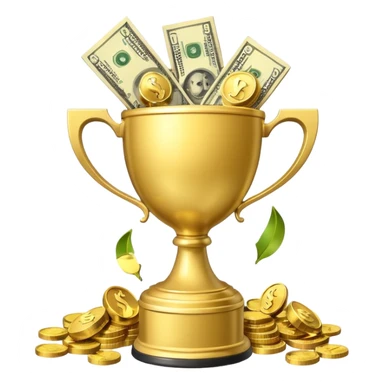 B trophy money themed sticker
