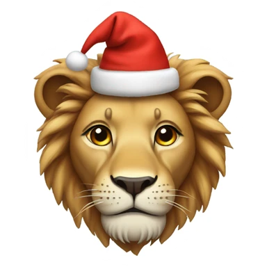 Lion wearing Christmas hat  sticker
