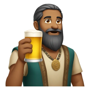 Indian with beard drinking beer sticker