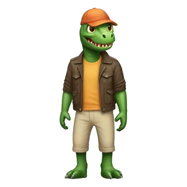 tiburon con ropa de dinosaurio sticker