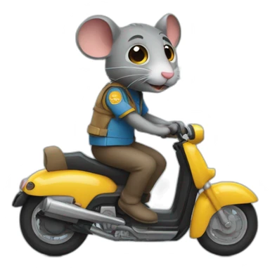 Un rat sur une moto sticker