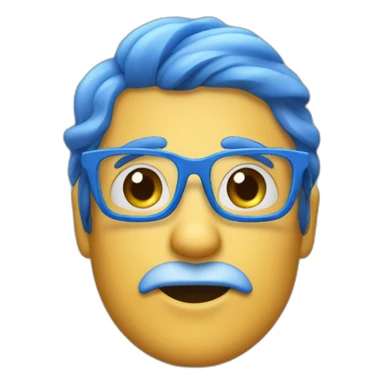 CARA DE CHICO CON GAFAS DE PASTA AZULES sticker