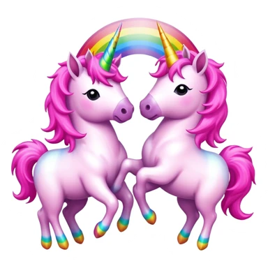 Pink fluffy unicorns dancing on rainbows sticker