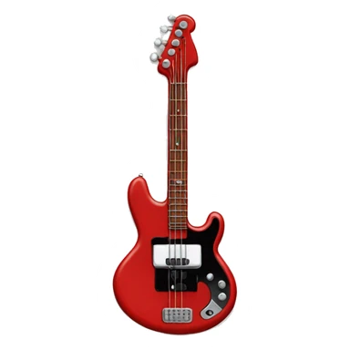 Red bass guitar with black star in the middle  sticker