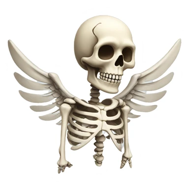 Skeleton with wings ￼ sticker