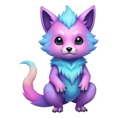 Epic Edgy Cute Colorful Pastel Nebula Modern Vernid-Protogen-creature-animal, full body sticker