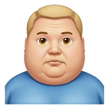 fat man with middle part sticker