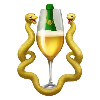 Coat of arms of the snake new year 2025 champagne sticker