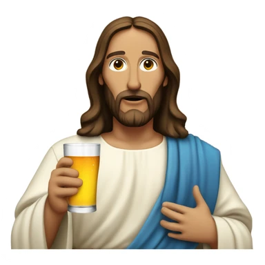 Jesus holding do not drink sign sticker