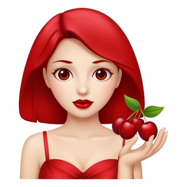 Makea woman with big cherries sticker