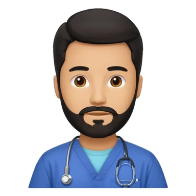 male with a scrubs and blanck hair and tan skin and beard sticker
