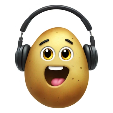Cute potato wearing headphones  sticker