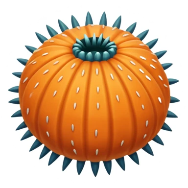 Create a opened half sea urchin emoji sticker
