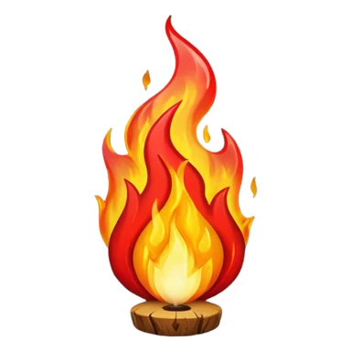 A crackling small red flame sticker