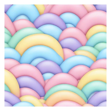 melted pastel rainbow puffy pattern background  sticker