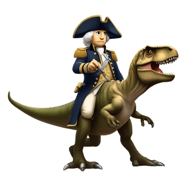 George Washington on T-Rex sticker