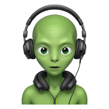 headphone wearing alien sticker