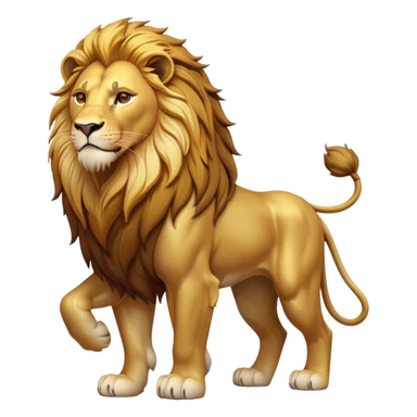 cinematic-lion-realistic-full-body-standing-emoji,-muscular-frame-exuding-royal-confidence,-majestic-mane-flowing-in-the-wind,-head-tilted-dramatically,-sleek-golden-fur,-piercing-eyes-filled-with-untamed-wisdom,-simplified-yet-realistic-focused-features,-highly-detailed,-glowing-with-an-almost-sarcastic-glow sticker