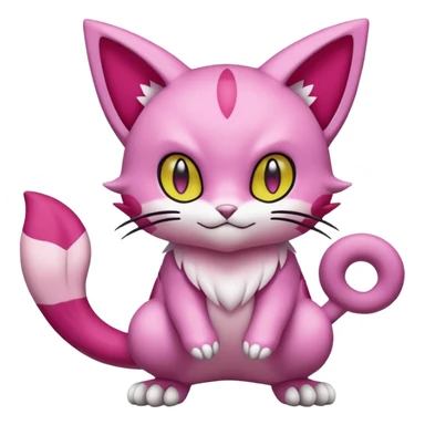 Liepard-Skitty-Delcatty-Pokémon-Fakémon-hybrid-creature (full body) sticker