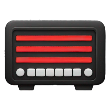 black and red radio signal sticker