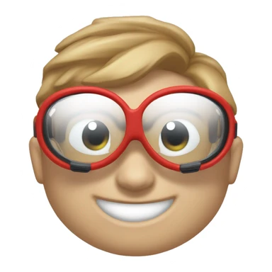 swimming goggles with red frame，cat-eye or spindle-like form， curved oval shape sticker