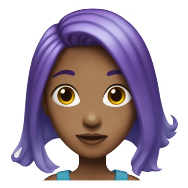Girl with purple and blue hair sticker