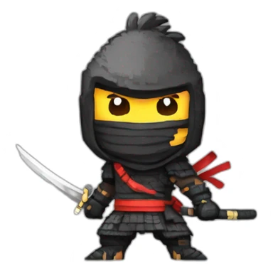pixel-art chicken ninja-assassin sticker