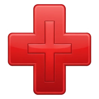 red medical cross symbol on a white3 background sticker