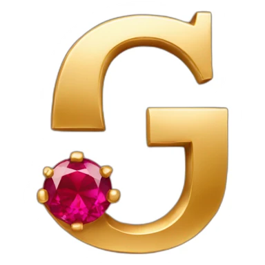 gold letter G with rubies sticker