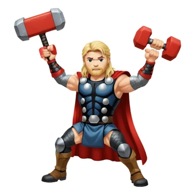 Thor golpeando con du martillo sticker