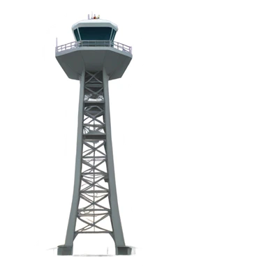 air traffic control tower, tall, front view sticker