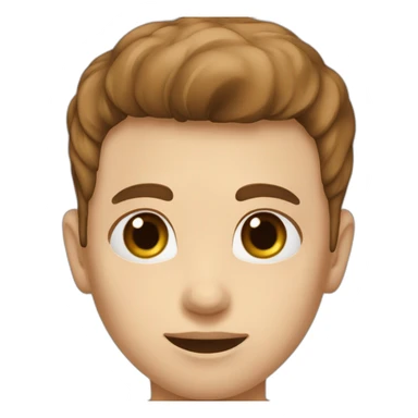 Garçon cheveux lisses marron yeux marron peux beige sticker